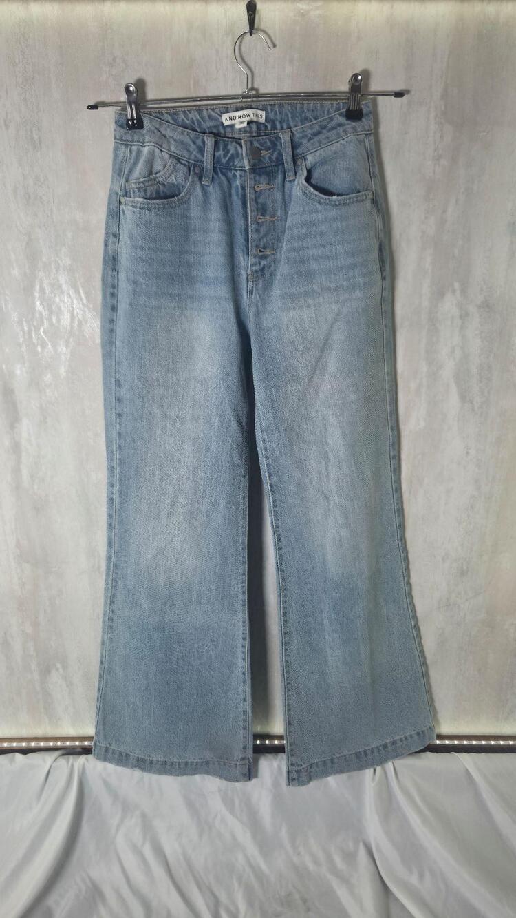 And Now This Jeans Womens 26 Light Wash Blue High Rise Wide Leg Denim Relaxed